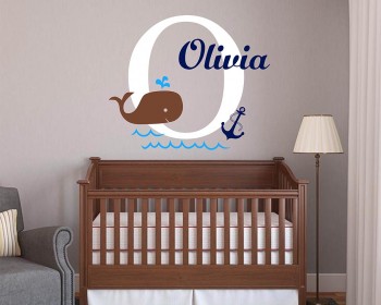 Baby Whale Personalised Wall Decal Baby Whale Personalised Wall Decal